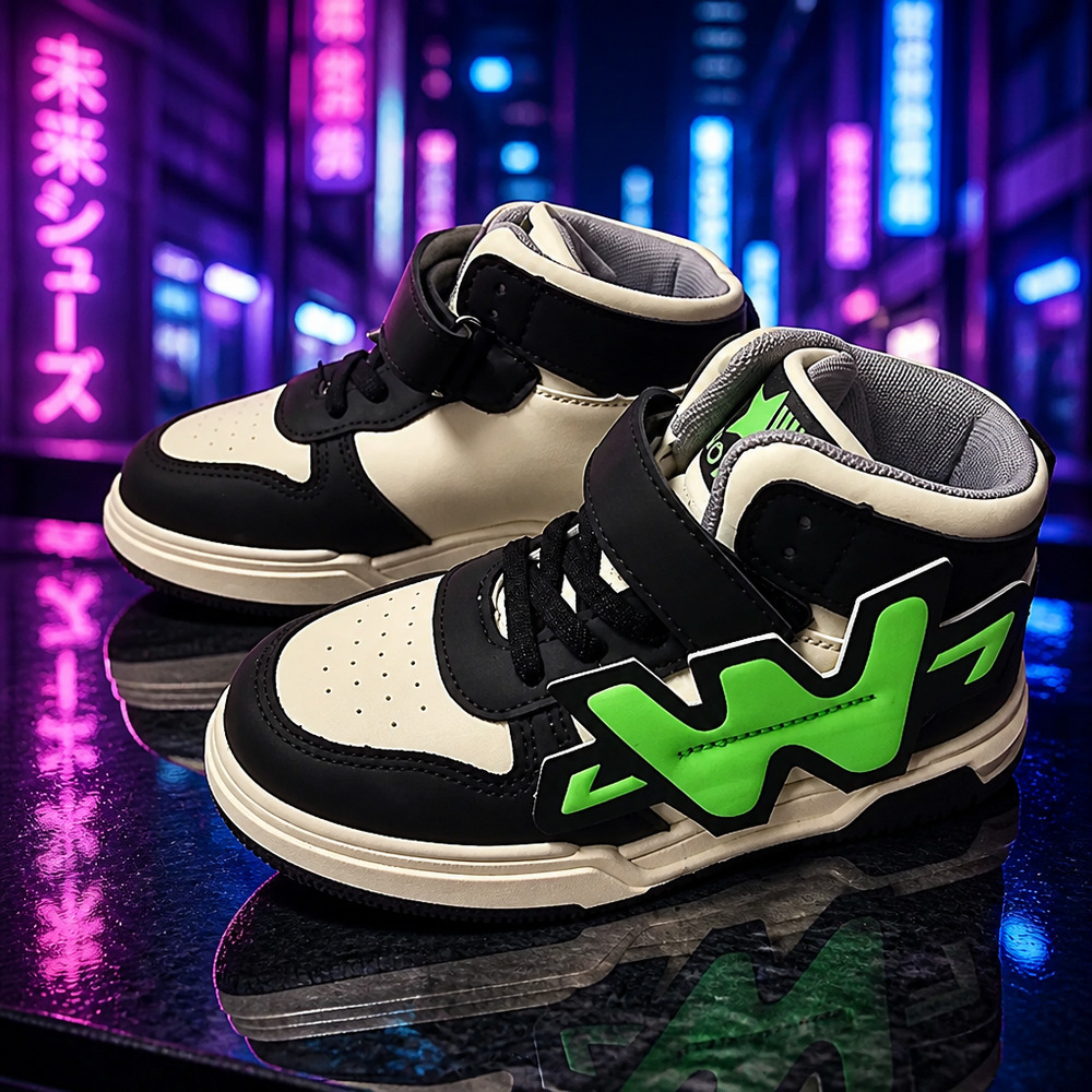 NWOB  Boys Hook And Loop Sneakers Size EU30-US12